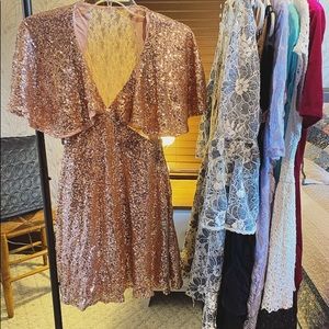 Gold sequined dress